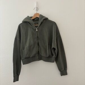 Abercrombie and Fitch cropped hoodie in green